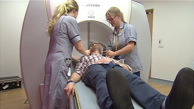 The machine at the Bristol Oncology Centre uses gamma radiation to target tumours