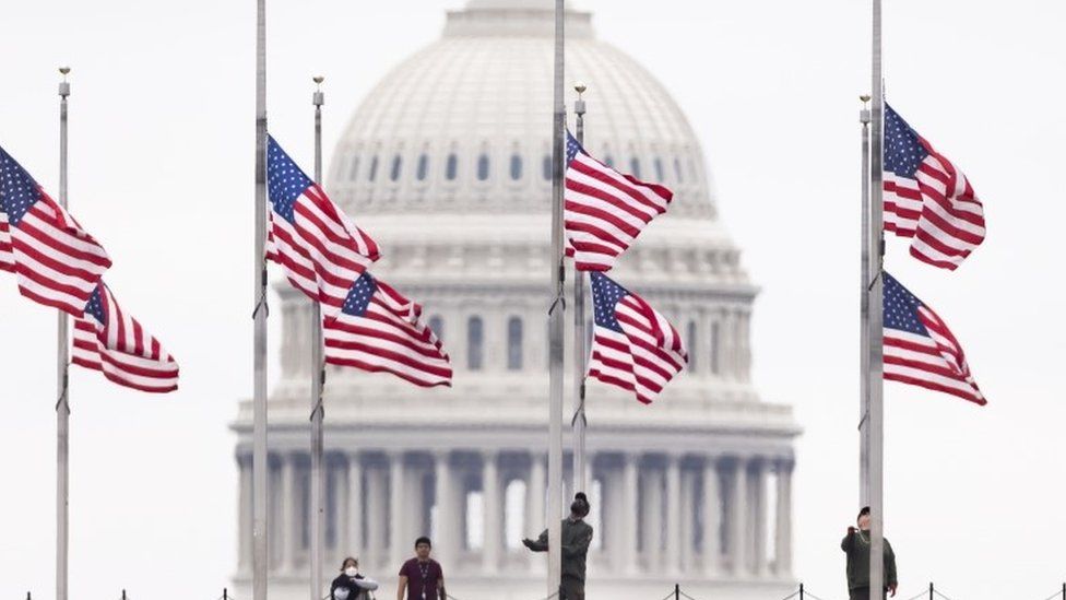 Flags at half mast in Washington DC
