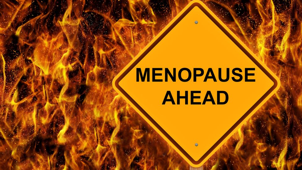 Menopause ahead caution sign